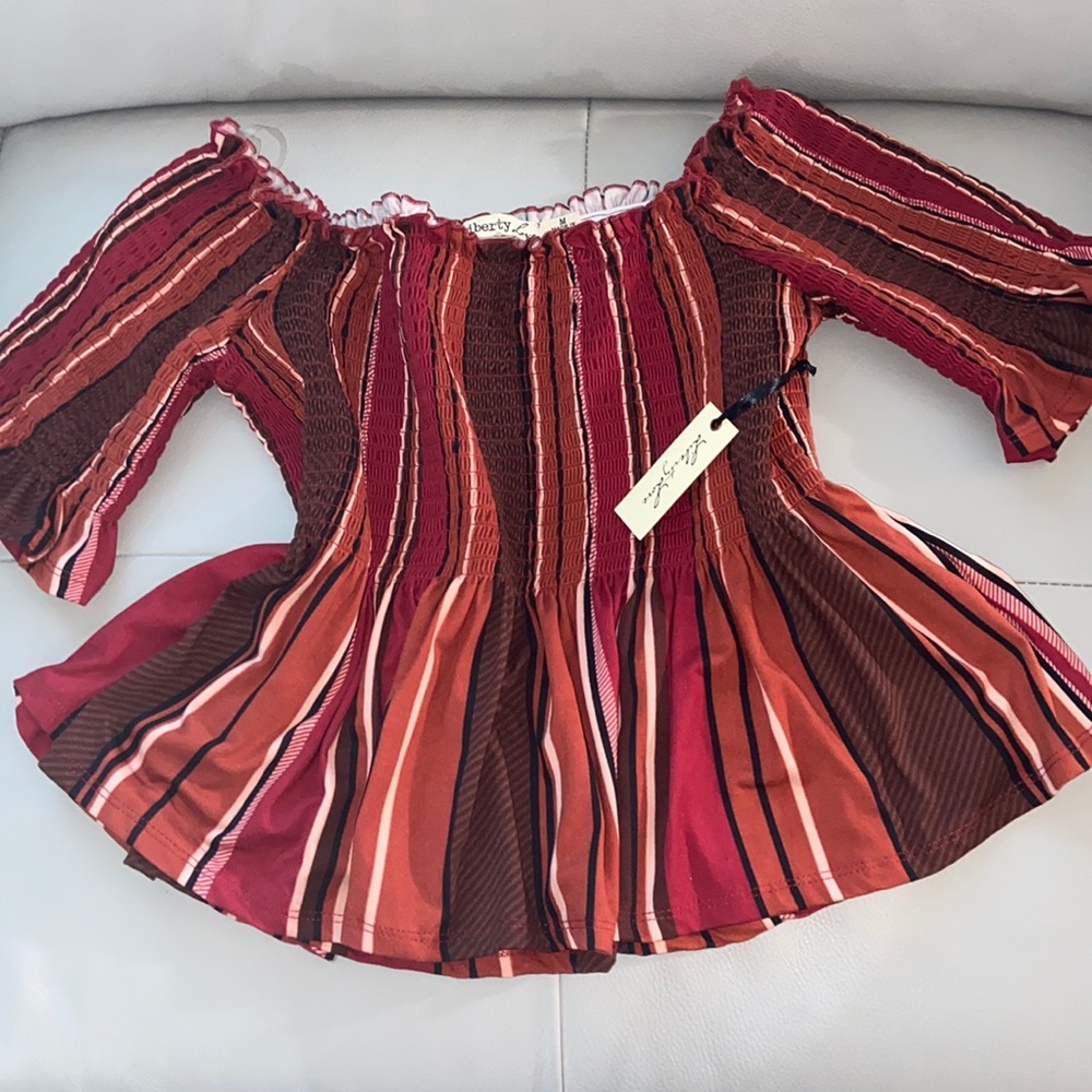 Off the shoulder stripped top